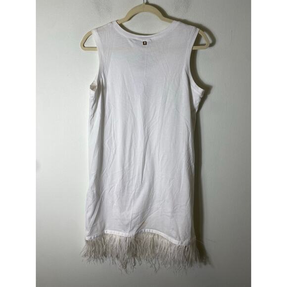 NWT Twinset Simona Barbeiri White Sleeveless Midi Dress Sz S - Picture 2 of 5